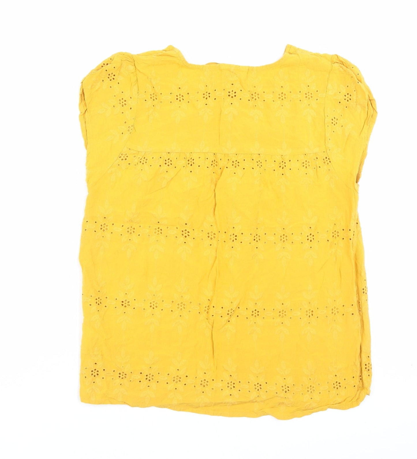 Matalan Womens Yellow Viscose Basic T-Shirt Size 10 Boat Neck