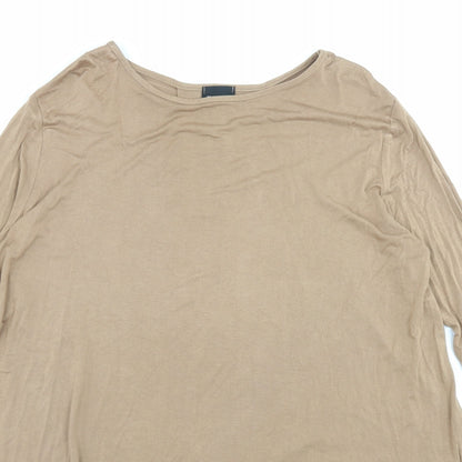 B.YOU Womens Brown Viscose A-Line Size 16 Boat Neck Pullover