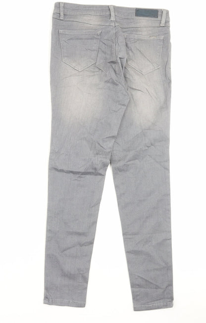 Kraus Womens Grey Cotton Skinny Jeans Size 10 L28 in Regular Button