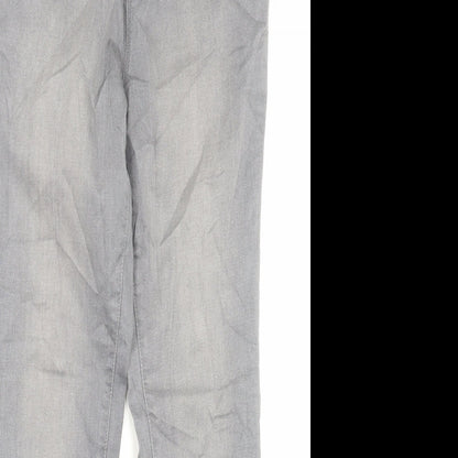 Kraus Womens Grey Cotton Skinny Jeans Size 10 L28 in Regular Button