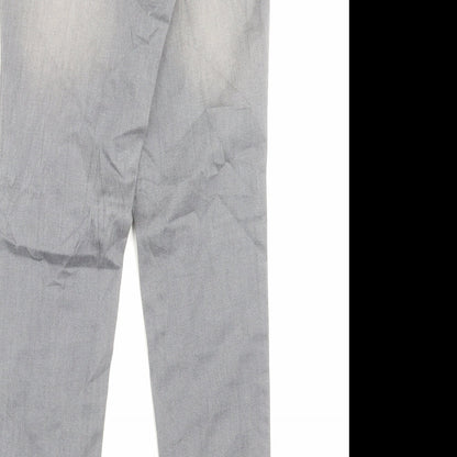 Kraus Womens Grey Cotton Skinny Jeans Size 10 L28 in Regular Button