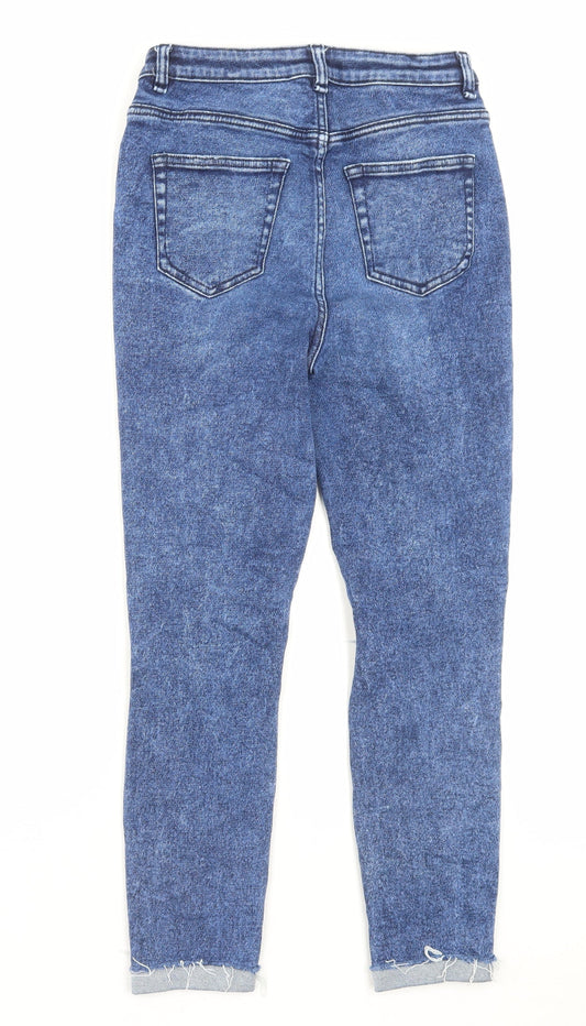 Authentic Denim Womens Blue Cotton Skinny Jeans Size 28 in L25 in Regular Button