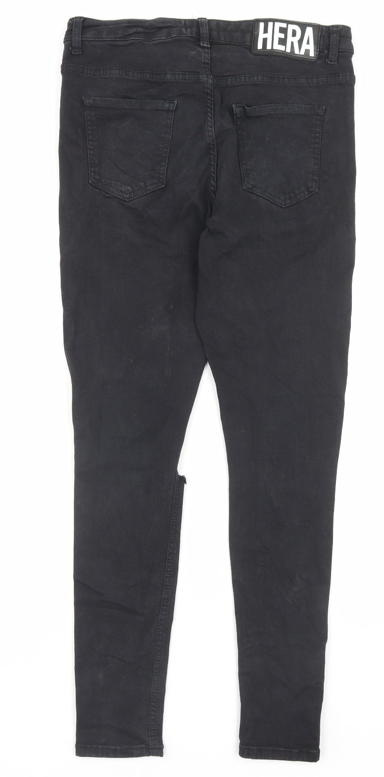 Hera Womens Black Cotton Skinny Jeans Size 30 in L29 in Regular Button