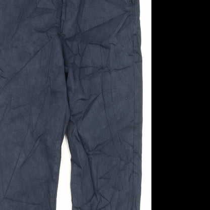 Marks and Spencer Mens Blue Cotton Tapered Jeans Size 30 in L31 in Regular Button