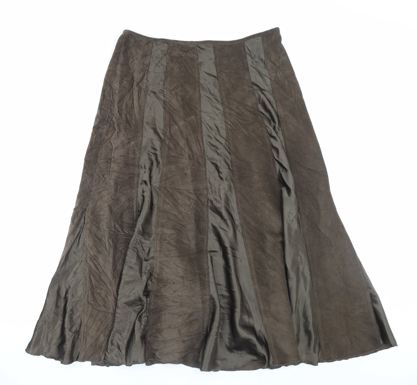Tayberry Womens Brown Polyester A-Line Skirt Size M Zip