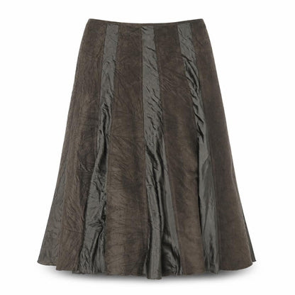 Tayberry Womens Brown Polyester A-Line Skirt Size M Zip