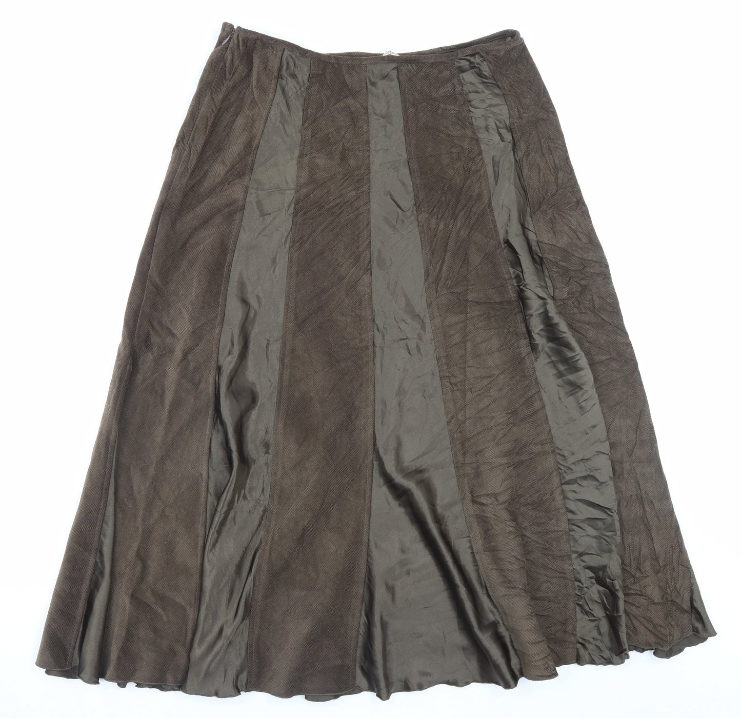 Tayberry Womens Brown Polyester A-Line Skirt Size M Zip
