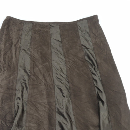 Tayberry Womens Brown Polyester A-Line Skirt Size M Zip
