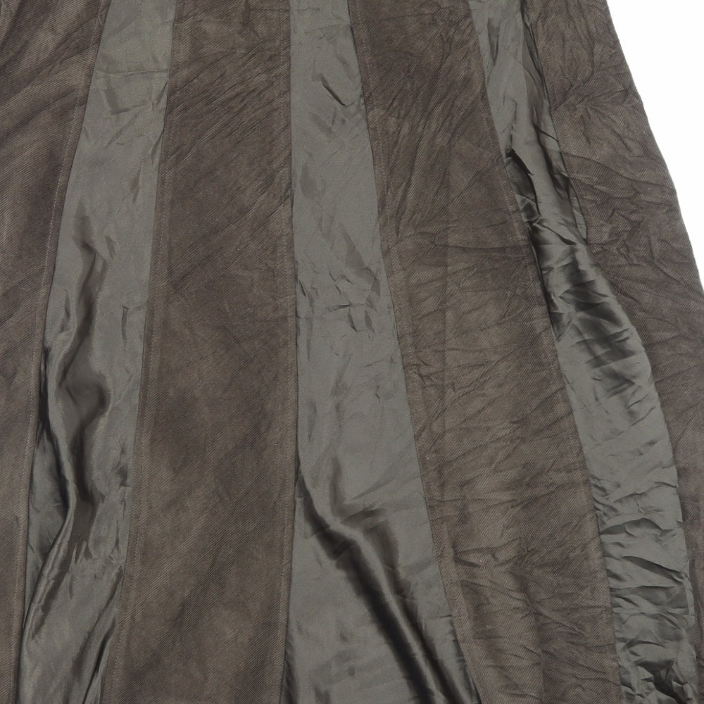 Tayberry Womens Brown Polyester A-Line Skirt Size M Zip