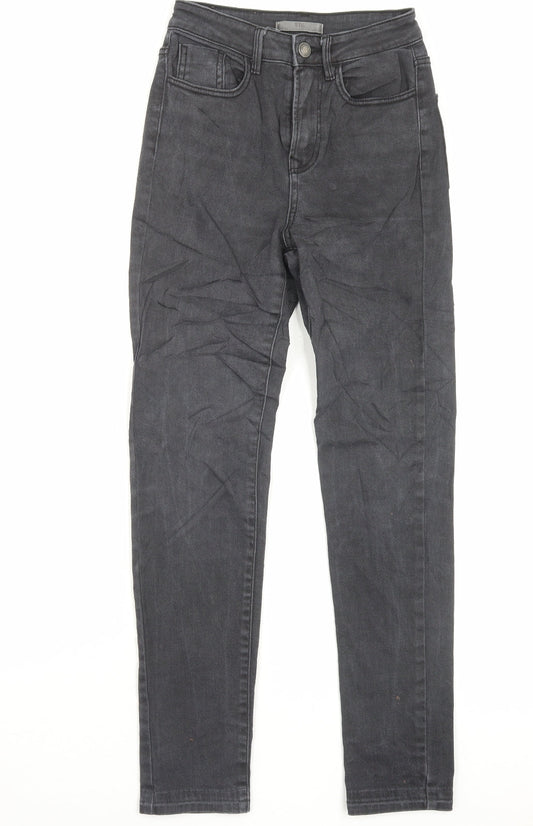 Womens UK Size 6 STR Regular Fit Skinny Black Jeans