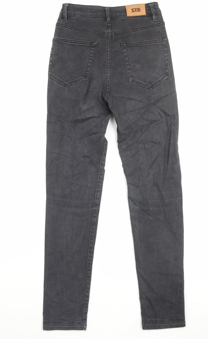 Womens UK Size 6 STR Regular Fit Skinny Black Jeans