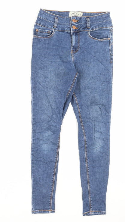 New Look Womens Blue Cotton Skinny Jeans Size 6 L27 in Regular Button