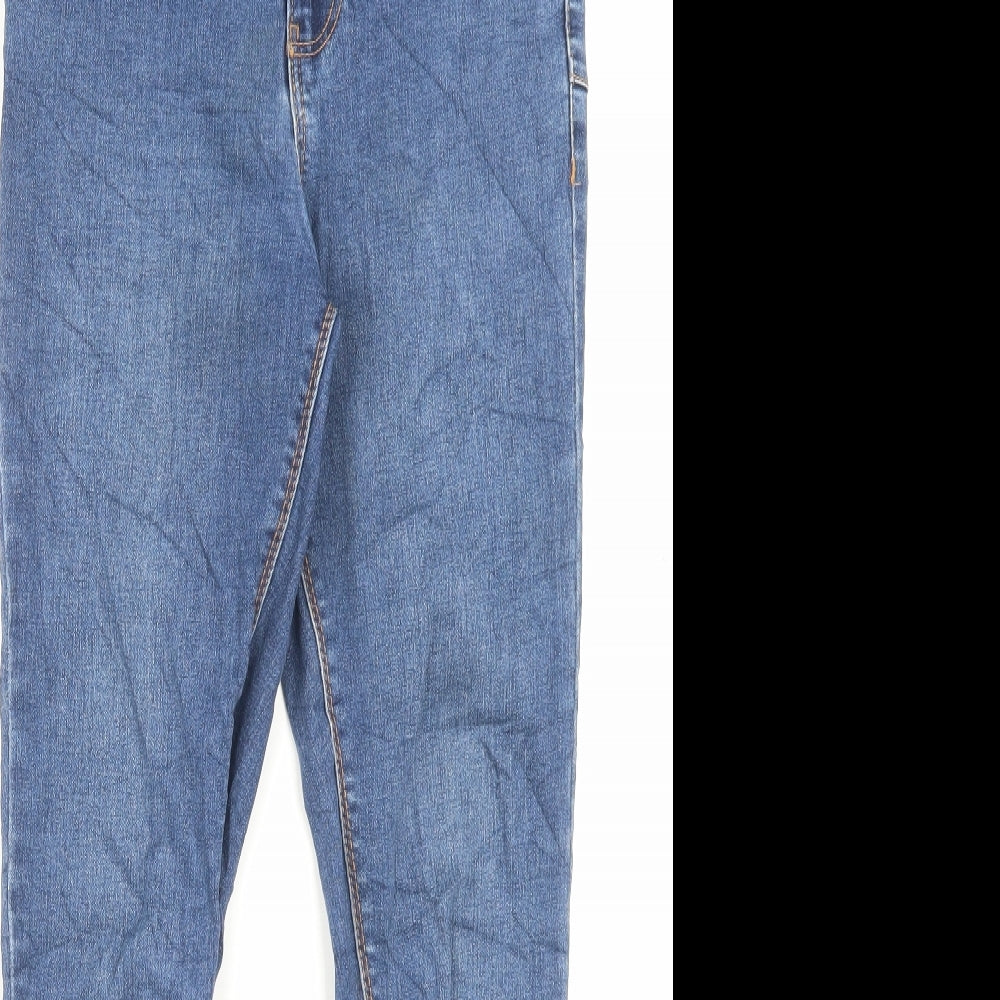 New Look Womens Blue Cotton Skinny Jeans Size 6 L27 in Regular Button