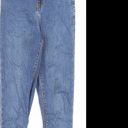 New Look Womens Blue Cotton Skinny Jeans Size 6 L27 in Regular Button