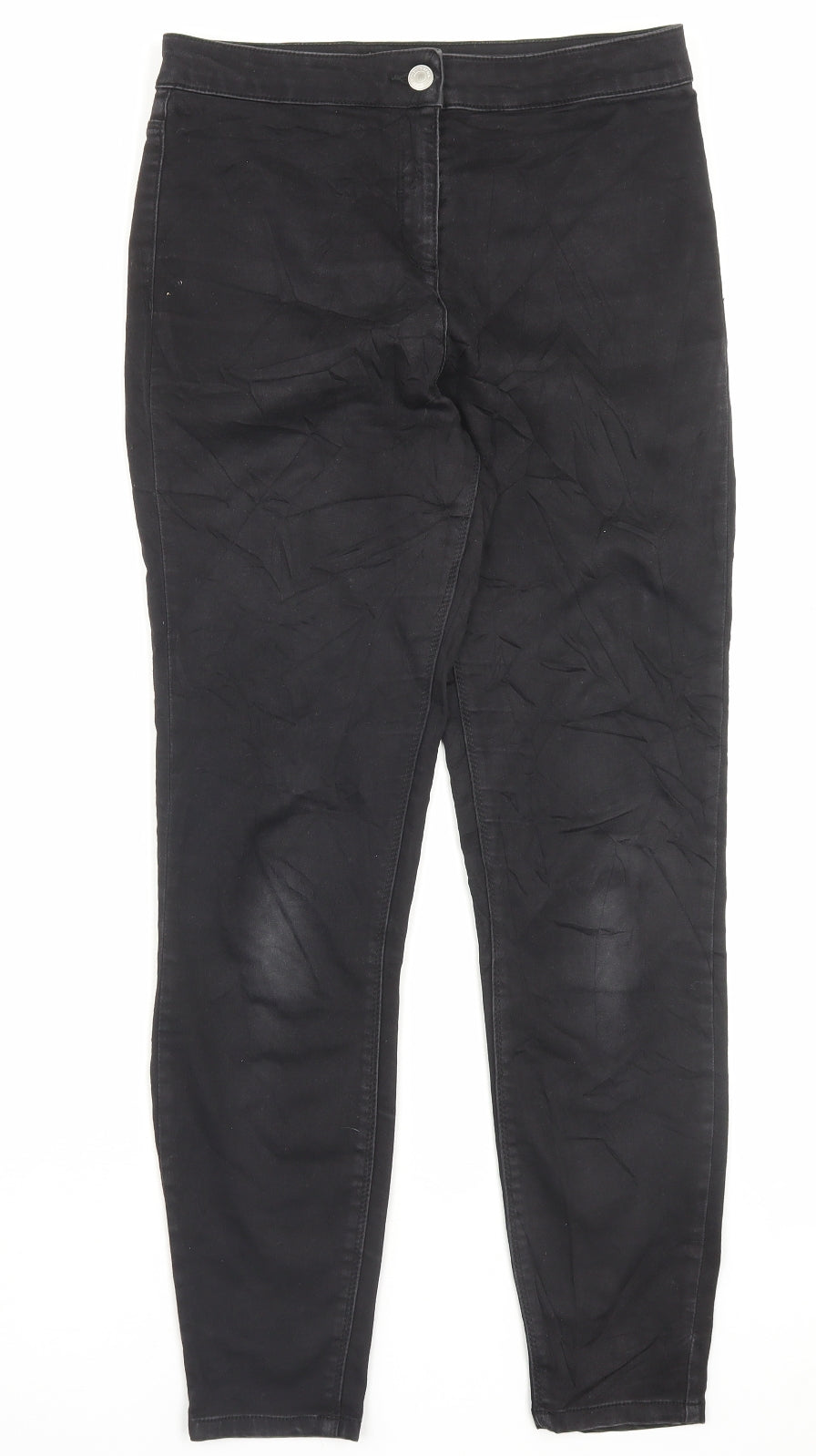 Womens UK Size 10 Papaya Regular Fit Skinny Black Jeans