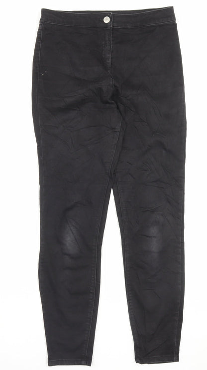 Womens UK Size 10 Papaya Regular Fit Skinny Black Jeans