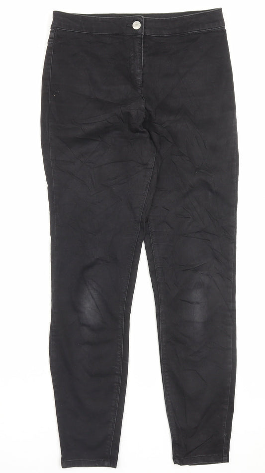 Womens UK Size 10 Papaya Regular Fit Skinny Black Jeans