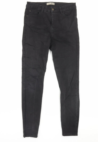 Denim & Co. Womens Black Cotton Skinny Jeans Size 12 L28 in Regular Button