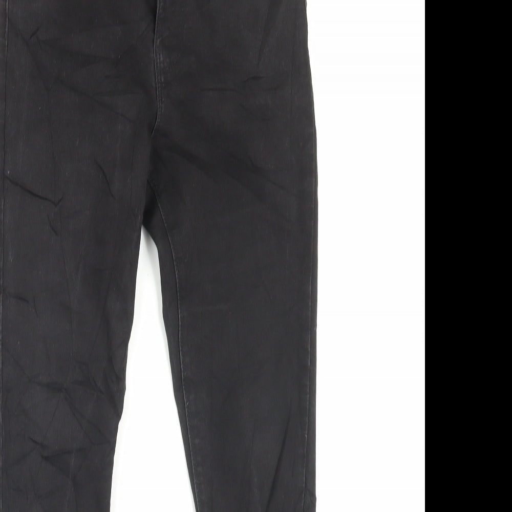 Denim & Co. Womens Black Cotton Skinny Jeans Size 12 L28 in Regular Button