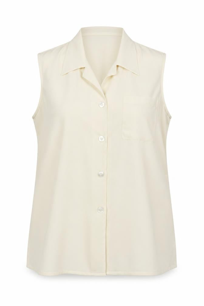 Womens UK Size 18 Essentials Ivory Basic Button-Up