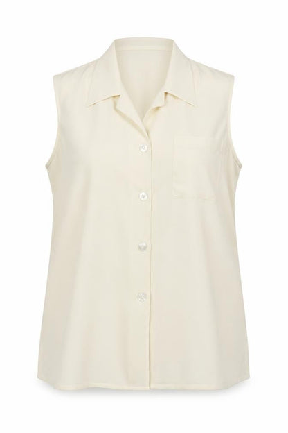 Womens UK Size 18 Essentials Ivory Basic Button-Up
