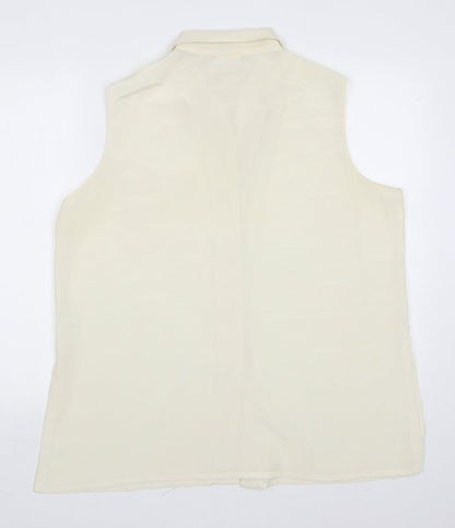 Womens UK Size 18 Essentials Ivory Basic Button-Up