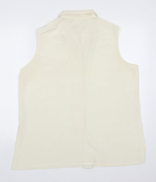 Womens UK Size 18 Essentials Ivory Basic Button-Up