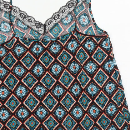 Papaya Womens Multicoloured Geometric Viscose Camisole Tank Size 12 V-Neck