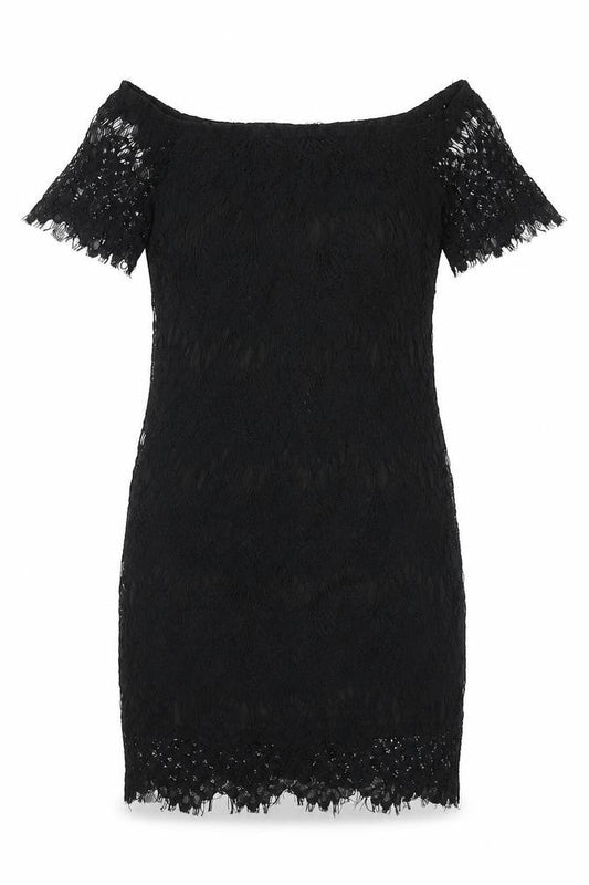 Vera & Lucy Womens Black Polyester Bodycon Size M Off the Shoulder Pullover