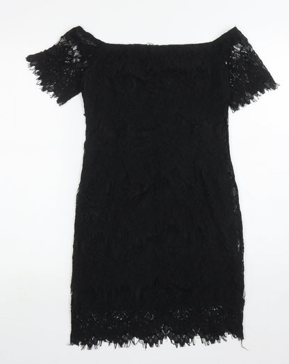Vera & Lucy Womens Black Polyester Bodycon Size M Off the Shoulder Pullover