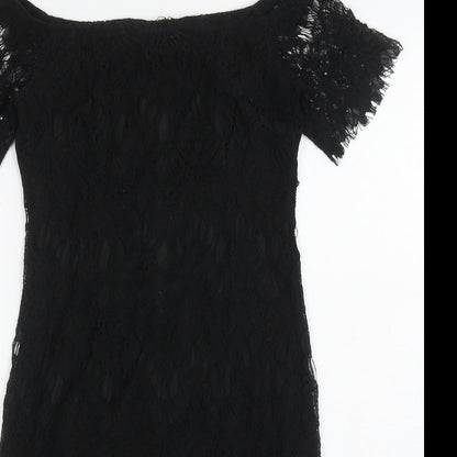 Vera & Lucy Womens Black Polyester Bodycon Size M Off the Shoulder Pullover