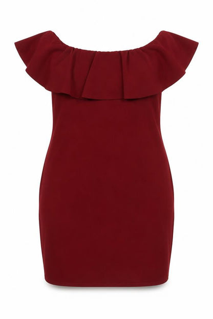 Ayanapa Womens Red Polyester Bodycon Size 16 Off the Shoulder Pullover