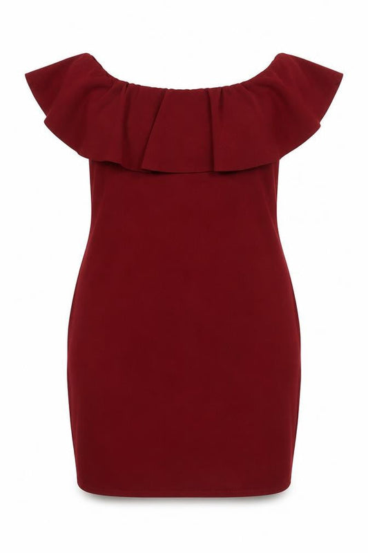 AYANAPA Womens Red Polyester Bodycon Size 16 Off the Shoulder Pullover