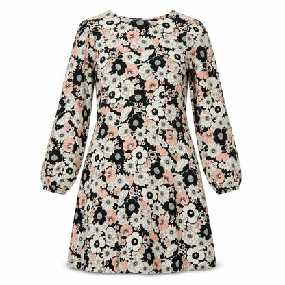 Papaya Womens Multicoloured Floral Polyester Fit & Flare Size 14 Round Neck Zip