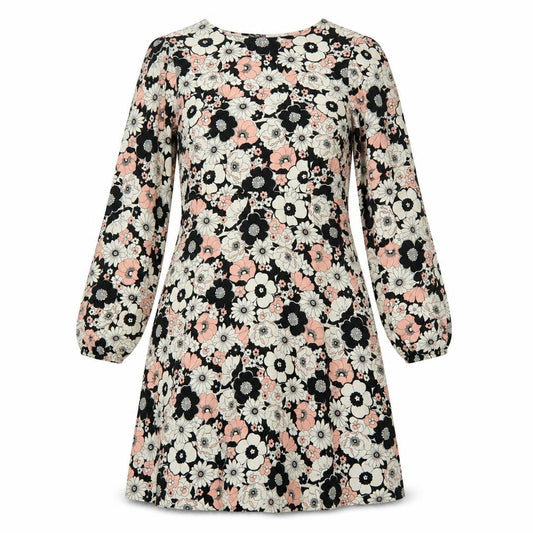 Papaya Womens Multicoloured Floral Polyester Fit & Flare Size 14 Round Neck Zip