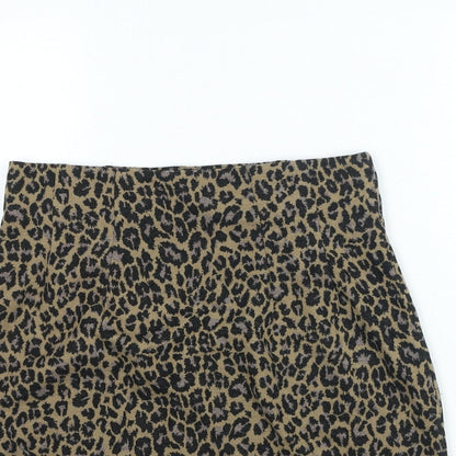 Marks and Spencer Womens Brown Animal Print Polyester Straight & Pencil Skirt Size 8