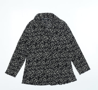 Womens UK Size 10 Profile Black Basic Button-Up