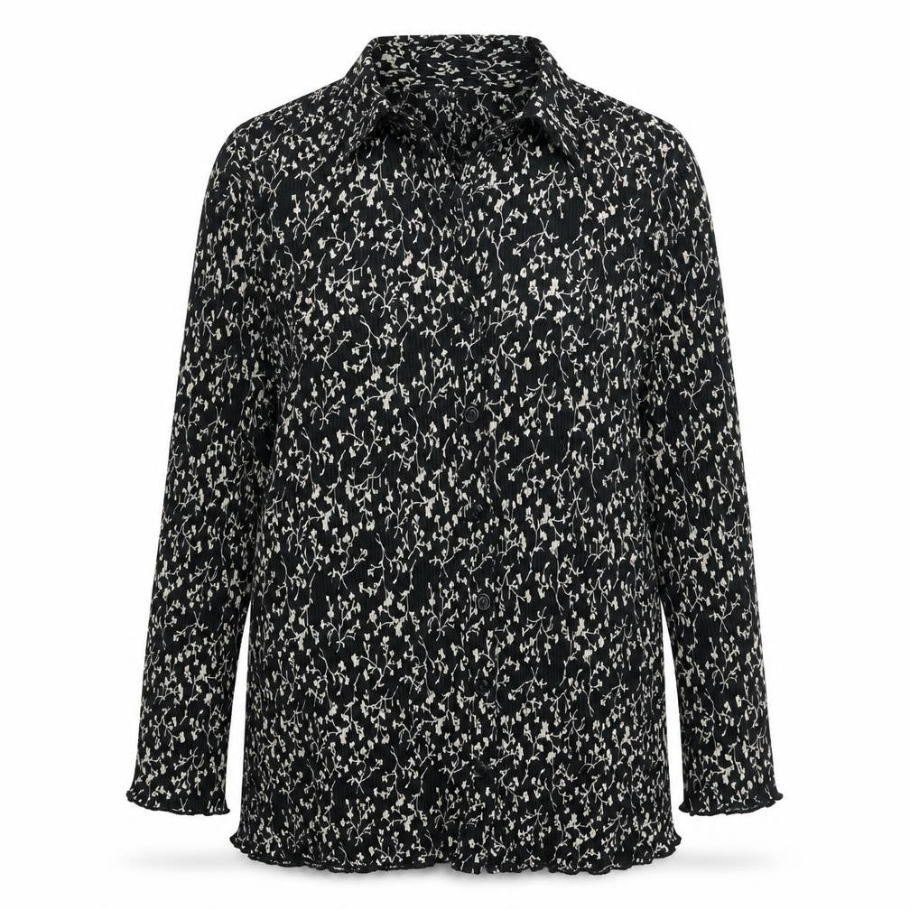 Womens UK Size 10 Profile Black Basic Button-Up