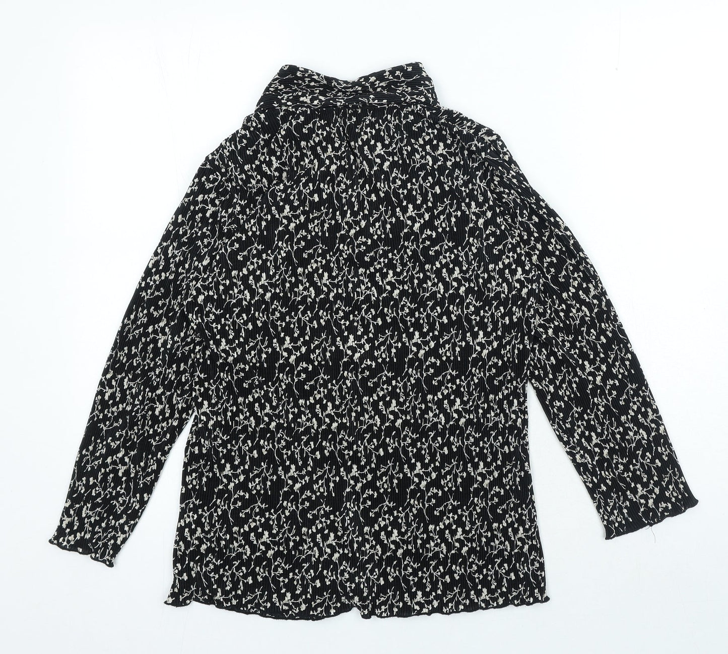 Womens UK Size 10 Profile Black Basic Button-Up