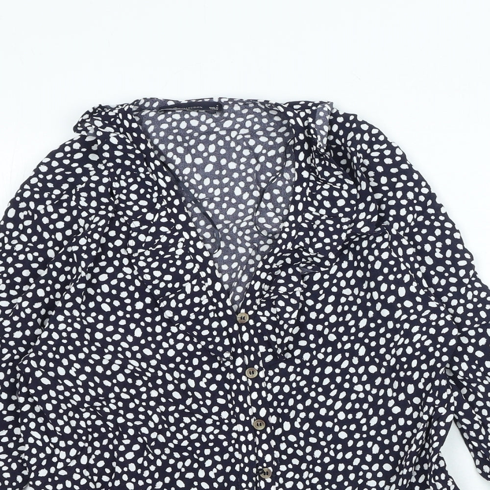 Womens UK Size 6 Marks and Spencer Blue Basic Button-Up