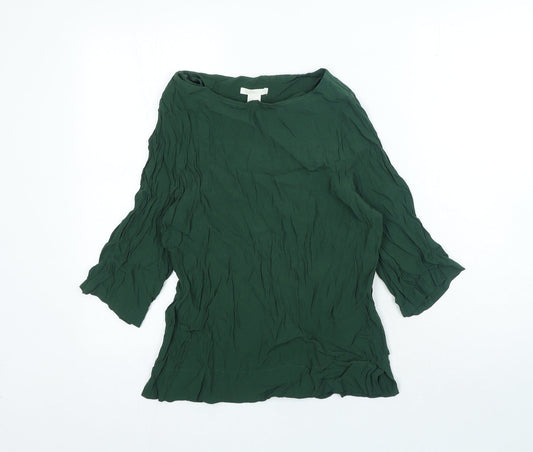 Womens UK Size 8 H&M Green Basic Blouse
