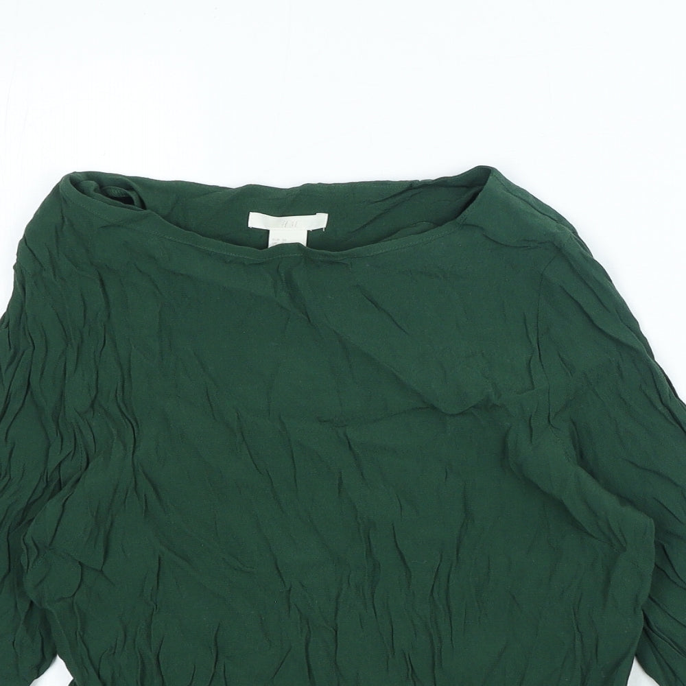 Womens UK Size 8 H&M Green Basic Blouse