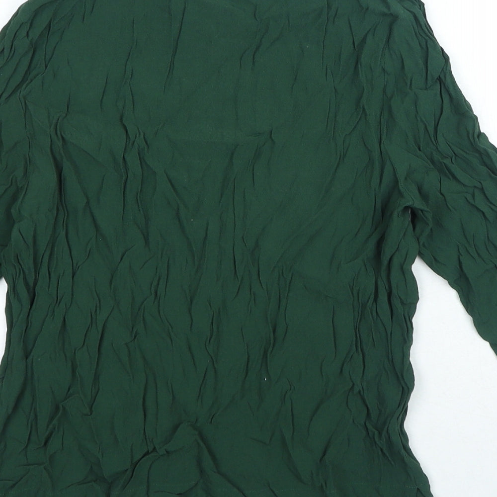Womens UK Size 8 H&M Green Basic Blouse