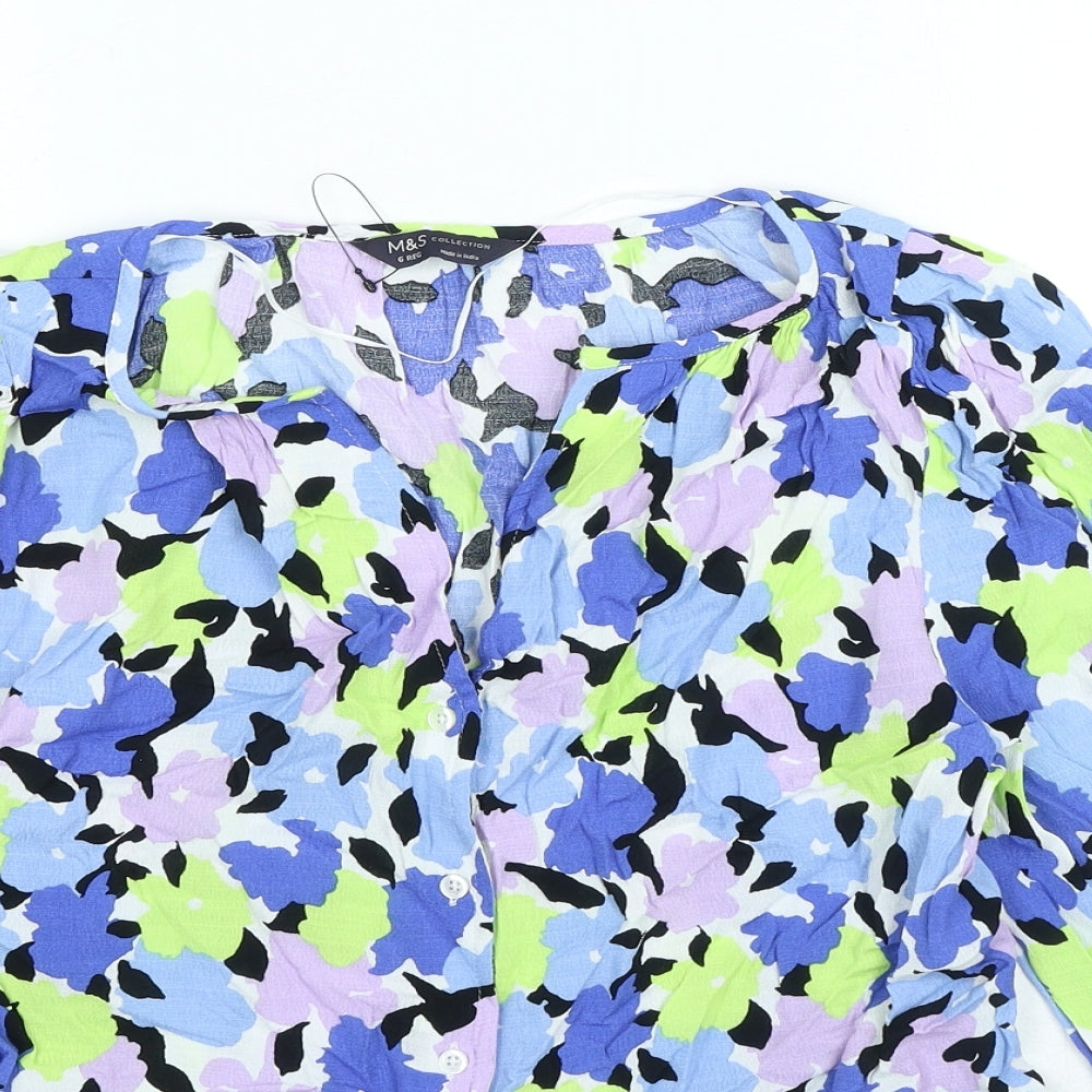 Womens UK Size 8 Marks and Spencer Multicoloured Basic Button-Up