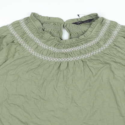 Womens UK Size 10 Marks and Spencer Green Basic Blouse