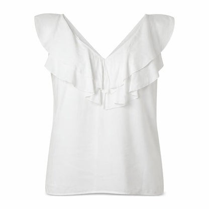 CORTELLE Womens White Polyester Basic Tank Size 18 V-Neck