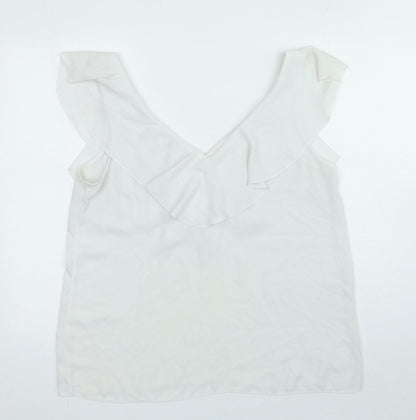 CORTELLE Womens White Polyester Basic Tank Size 18 V-Neck