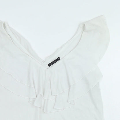 CORTELLE Womens White Polyester Basic Tank Size 18 V-Neck