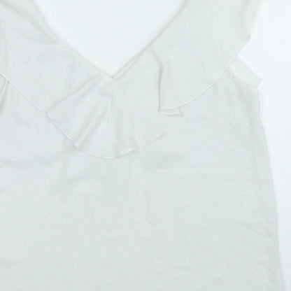 CORTELLE Womens White Polyester Basic Tank Size 18 V-Neck