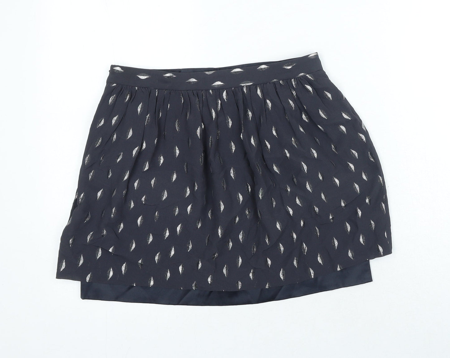 Club Monaco Womens Grey Geometric Cotton Mini Skirt Size S Zip